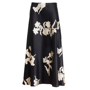 Beth Satin A-Line Midi Skirt