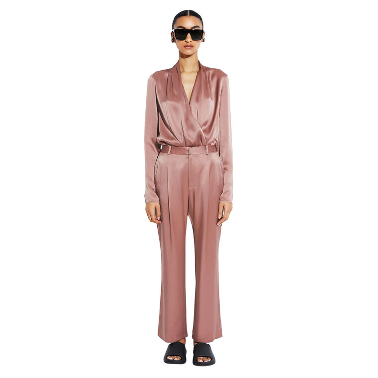 Satin Tapered Pleated Pant image number null