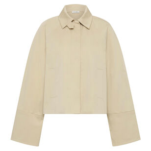 Cropped Cotton Shirt Jacket