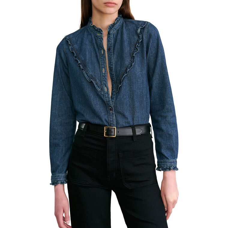Marcela Long Sleeve Slim Denim Shirt image number null
