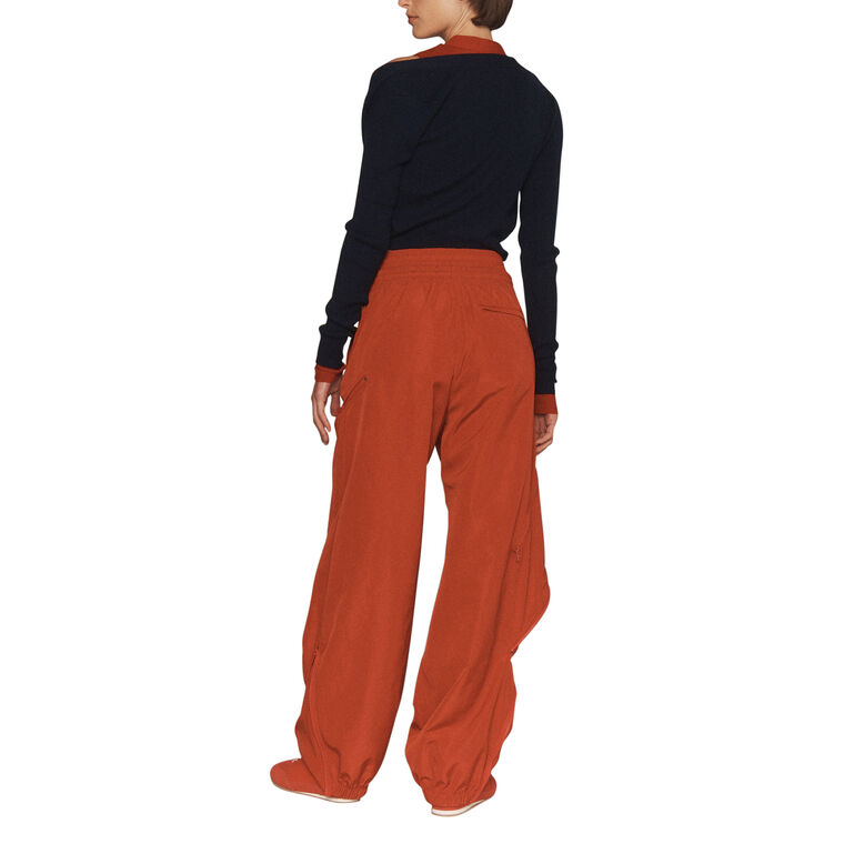 High-Rise Double Waistband Zipper Pants image number null