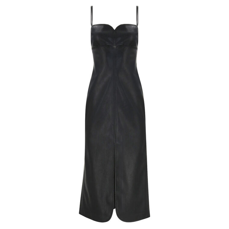 Jaline Vegan Leather Midi Dress image number null