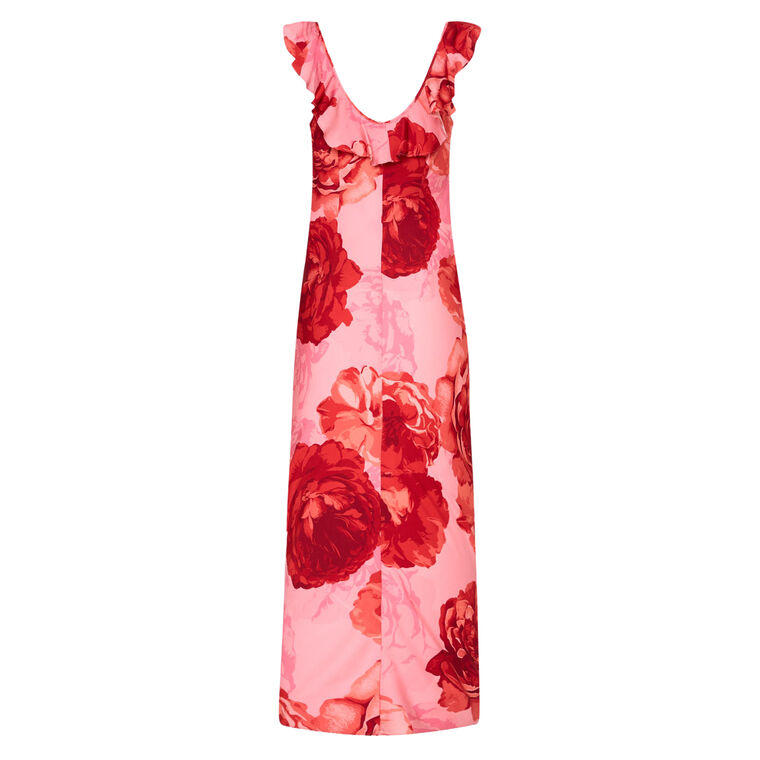 Scarlett Printed Ruffle Neck Dress image number null