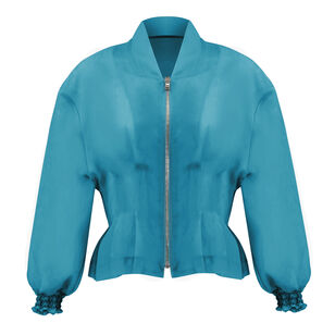 Nipped Waist Peplum Bomber Jacket