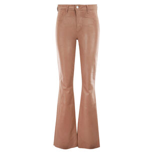Ruth High Rise Straight-Leg Raw Hem Coated Jean
