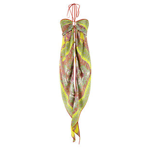 Vulcano Strapless Ring-Detail Scarf Top
