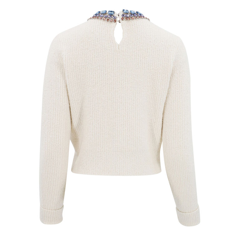 Necklace Embellished Claudine Pullover Sweater image number null