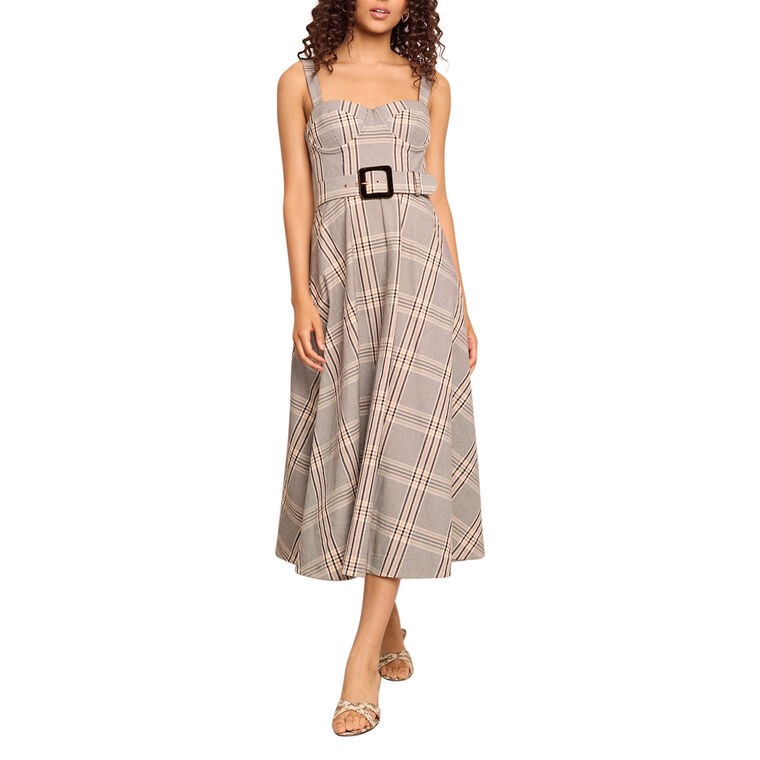Calypso Sleeveless Bustier Belted Midi Dress image number null