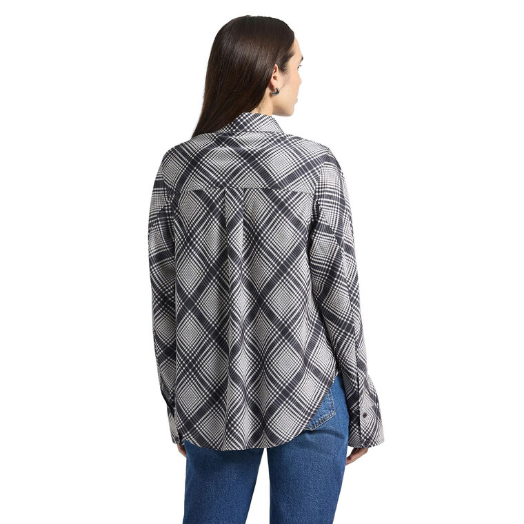 Wesley Lattice Print Long Sleeve Satin Shirt image number null