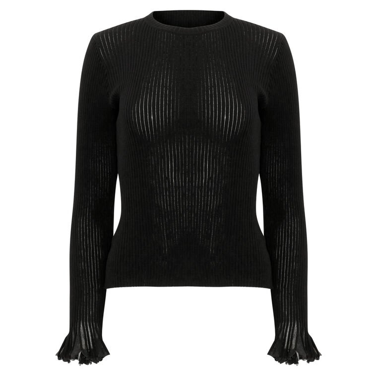 Aster Long Sleeve Rib Knit Top image number null