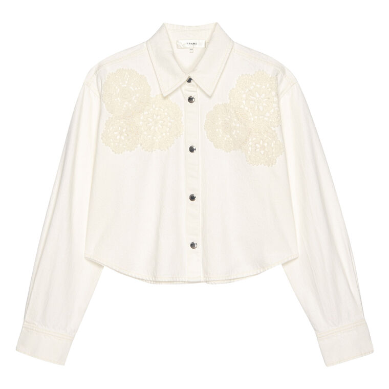 The Crochet Swing Denim Shirt image number null