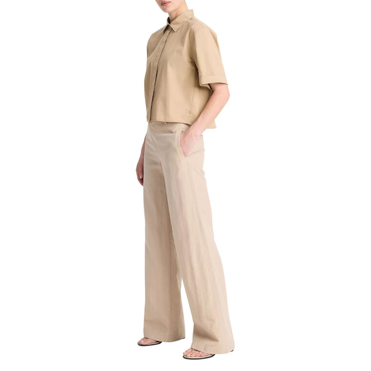 Mid Rise Textured Wide Leg Trouser image number null