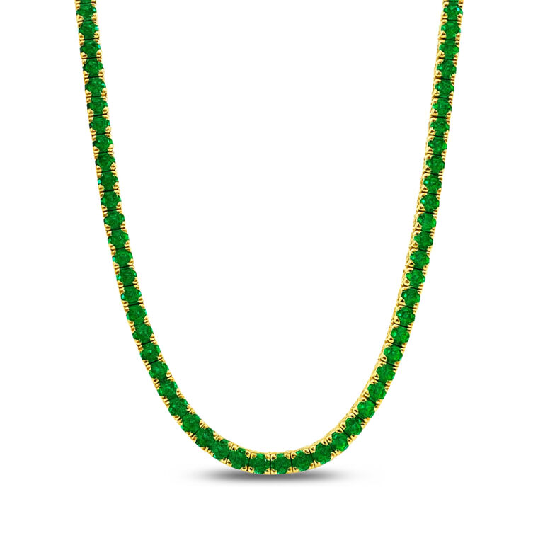 Emerald CZ Tennis Necklace image number null