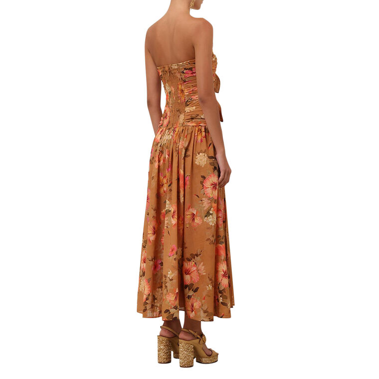 Mahon Strapless Tie Front Midi Dress image number null