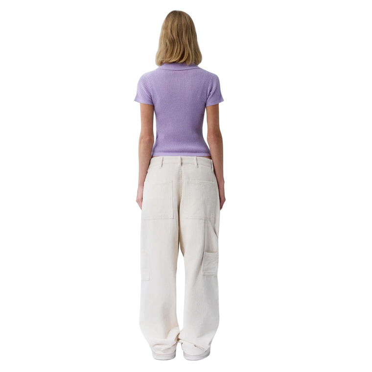 Shrunken Short Sleeve Cashmere Polo Sweater image number null