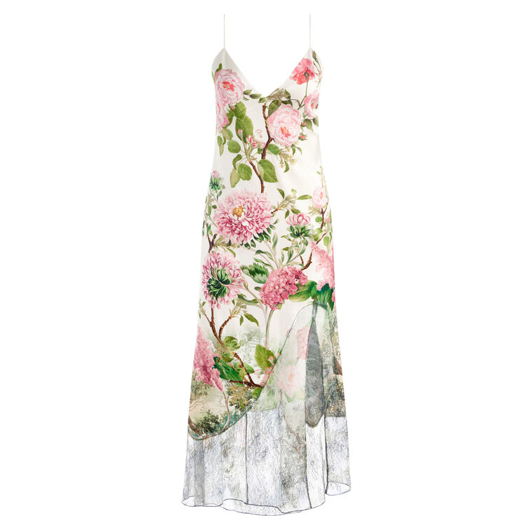 Julietta Cutaway Lace Slip Dress image number null