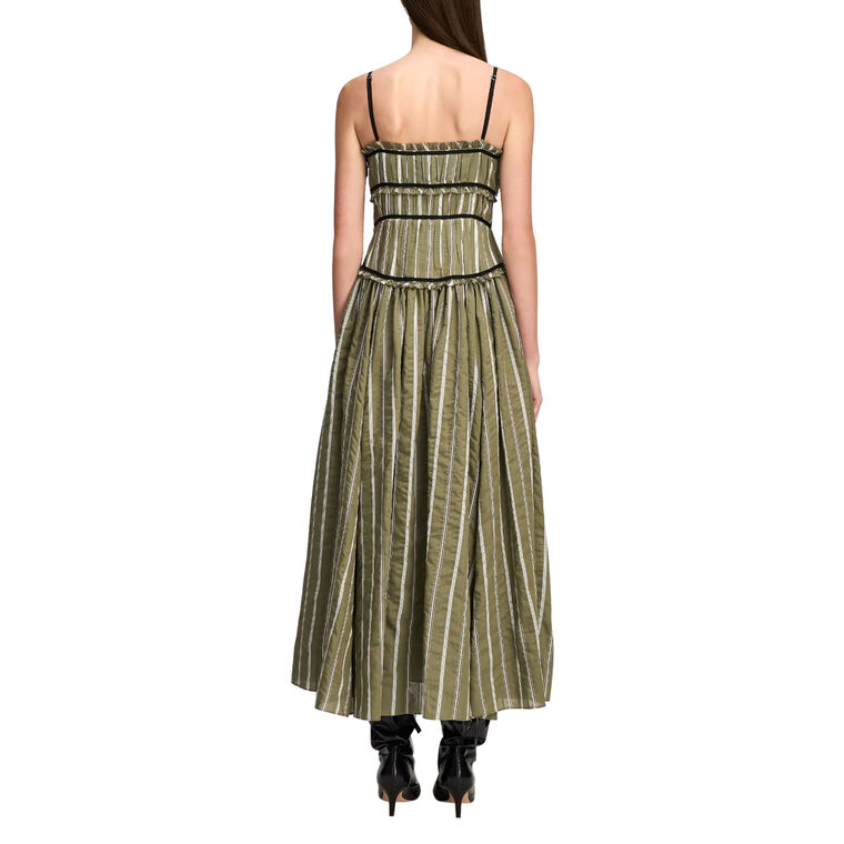 Celia Sleeveless Ruffle Trim Midi Dress image number null