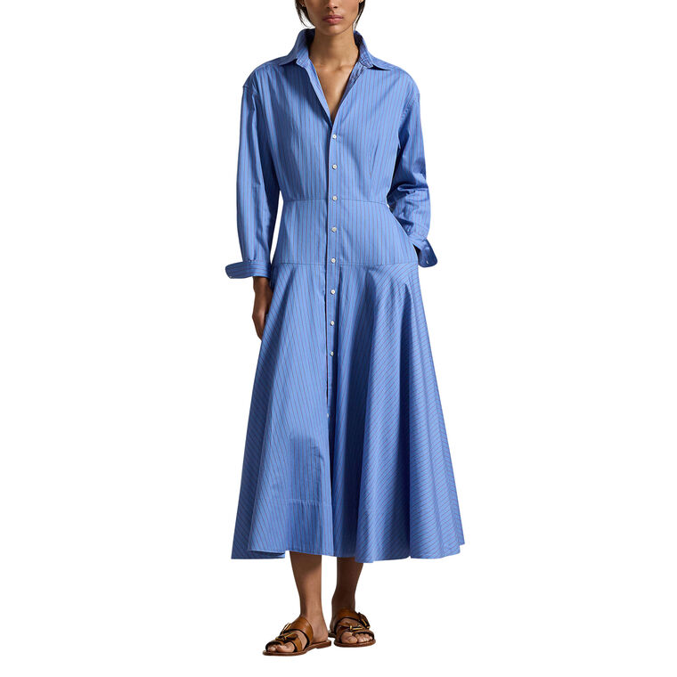 Stripe Cotton Poplin Shirtdress image number null