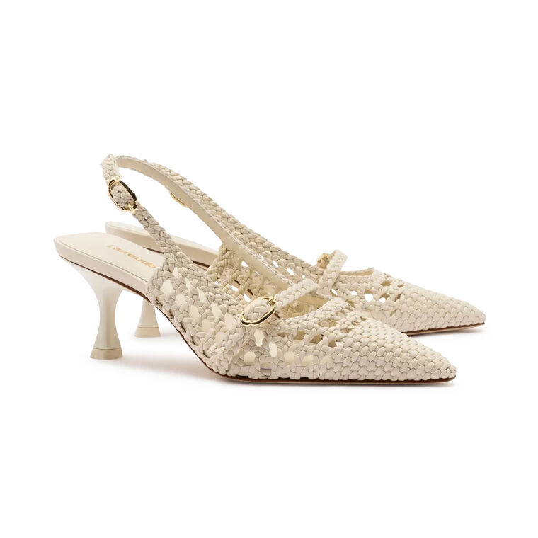 Ines Macrame Mid Heel Sling-Back Pump image number null