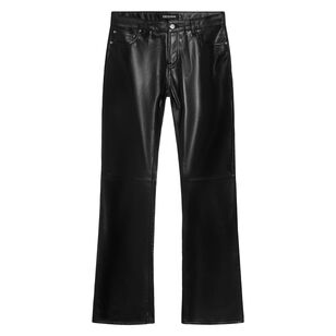Maria Mid Rise Slim Bootcut Leather Pants