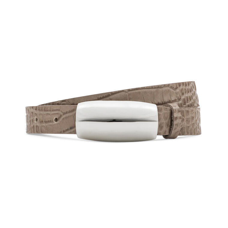 Marlowe Croc-Embossed Leather Belt image number null