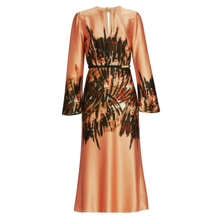 Pesaro Bell Sleeve Belted Midi Dress image number null