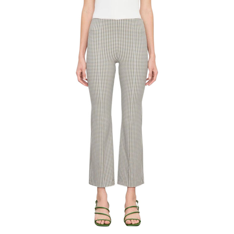Niki Mid Rise Gingham Crop Flare Pant image number null