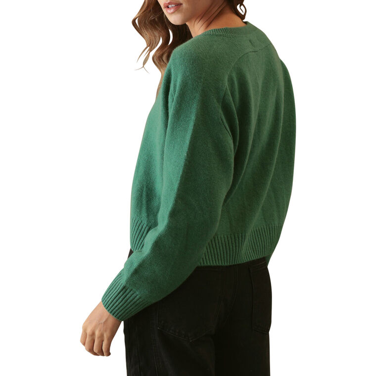 Crystal Cashmere Long Sleeve V-Neck Pullover Sweater image number null