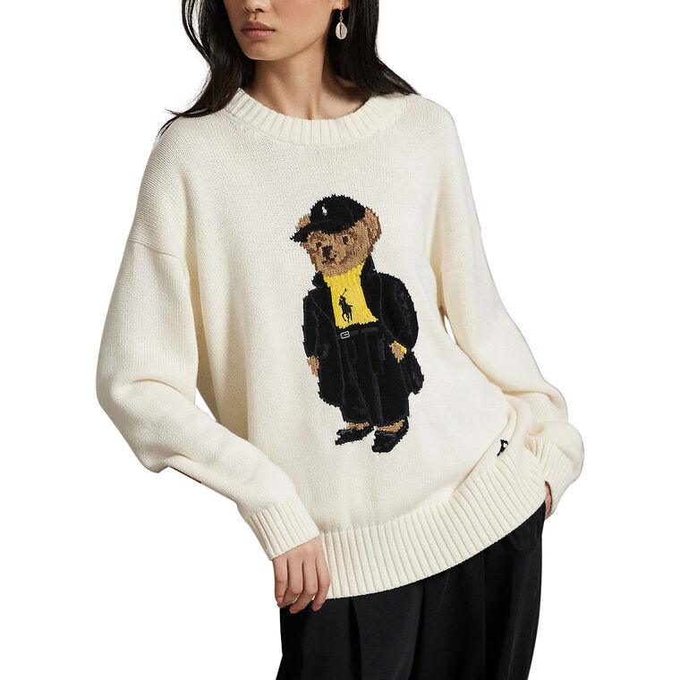 Polo Bear Long Sleeve Cotton Crewneck Pullover Sweater image number null
