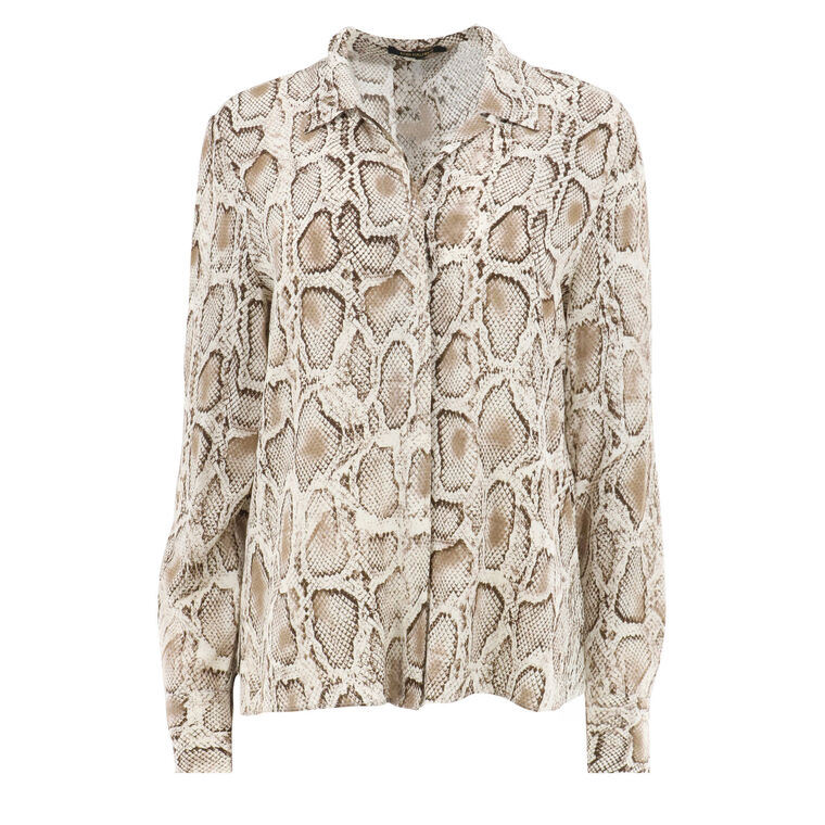 Piper Snakeskin-Print Viscose Blouse image number null