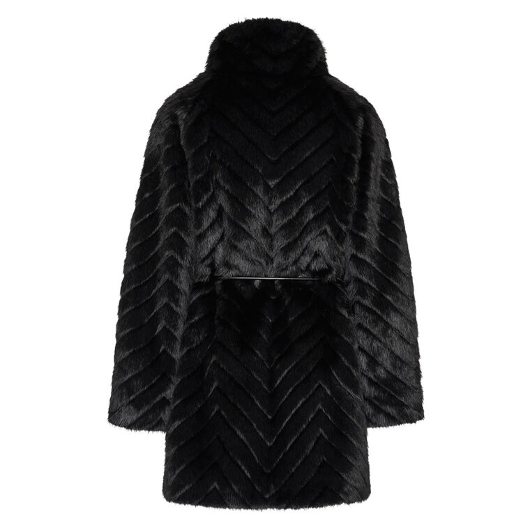 Dayna Quilted Faux Fur Coat image number null