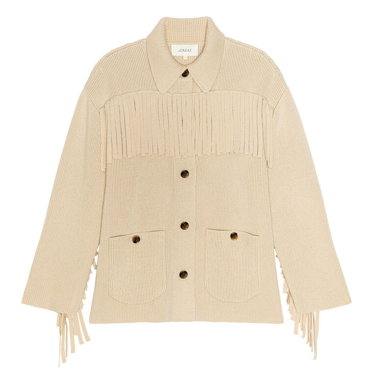 The Western Fringe Sweater Jacket image number null