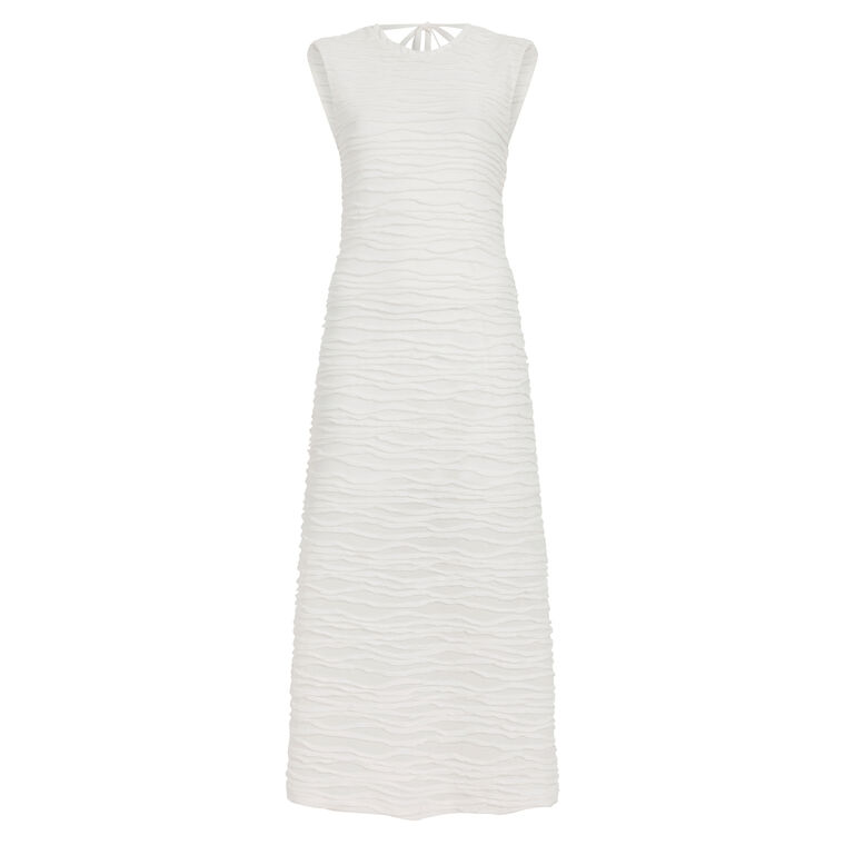 Laura Sleeveless Midi Dress In Textured Cotton image number null