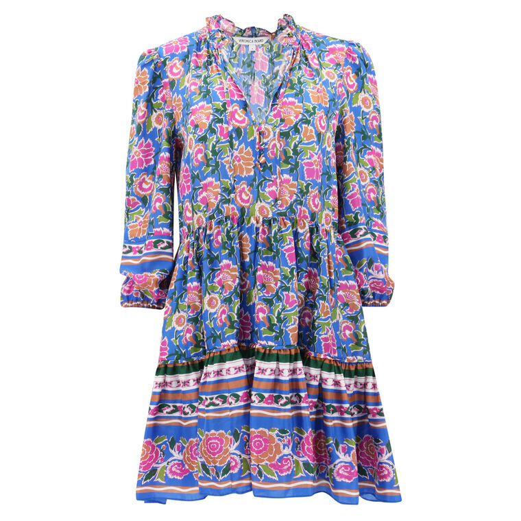 Hawken Mixed Floral Silk Mini Dress image number null