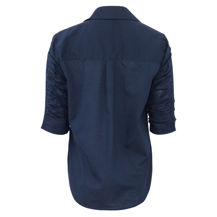 Porta Ruched Button-Front Shirt image number null