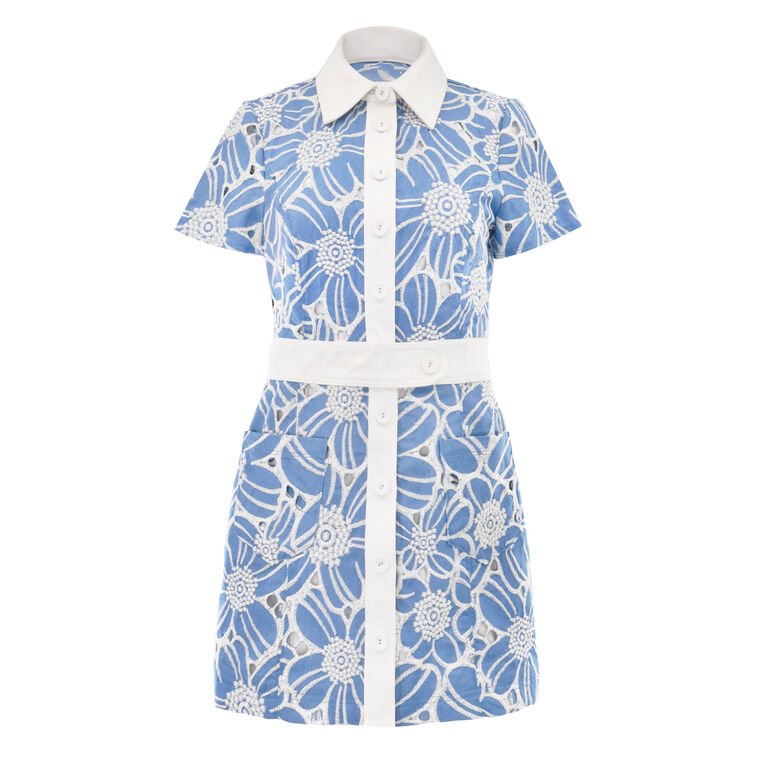 Shannon Chambray Button Down Mini Dress image number null