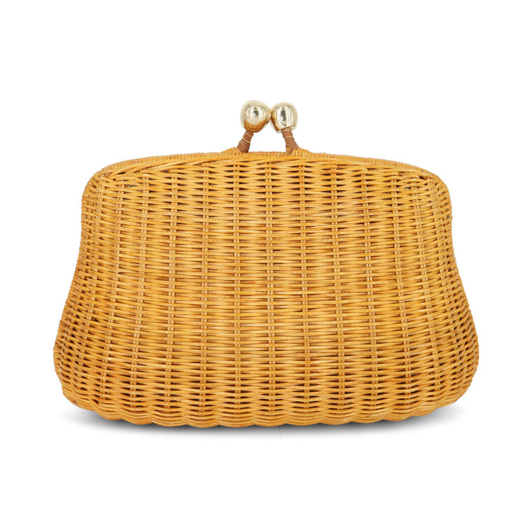 Blair Flamingo Duo Wicker Clutch image number null
