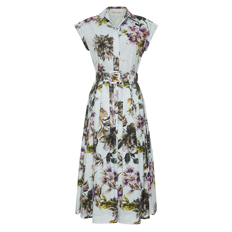 Octavia Short Sleeve Belted Midi Dress image number null