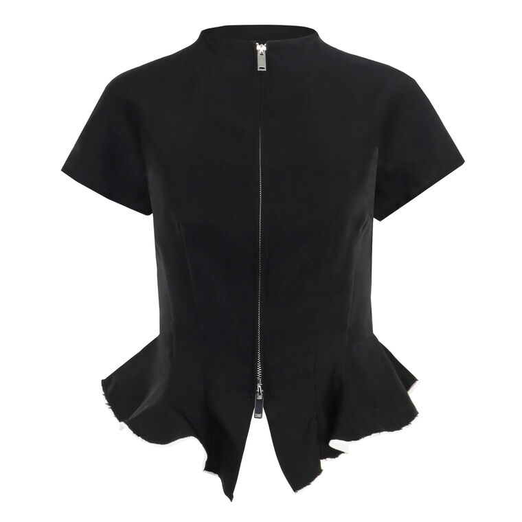 Maelle Peplum Zip Up Top image number null