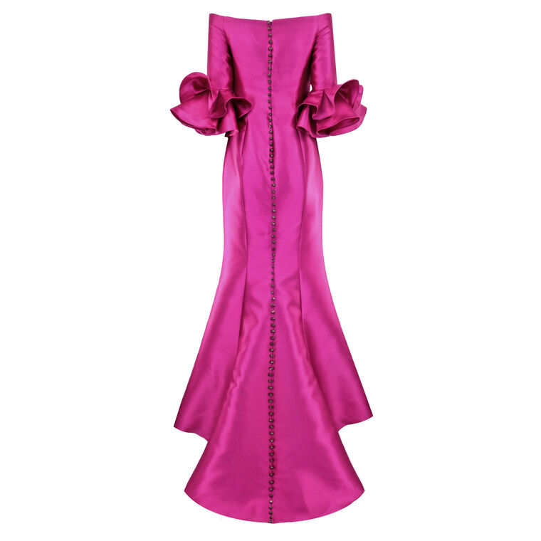 Off Shoulder Gown With Flounce Sleeve image number null