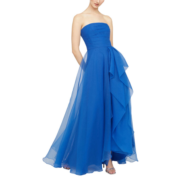 Teresa Strapless Draped Organza A-Line Gown image number null