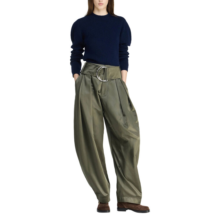 Pleated D-Ring High Rise Trouser image number null