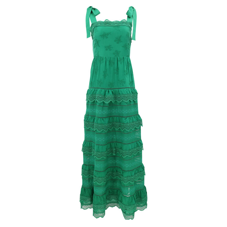 Vega Eyelet Tiered Maxi Dress image number null