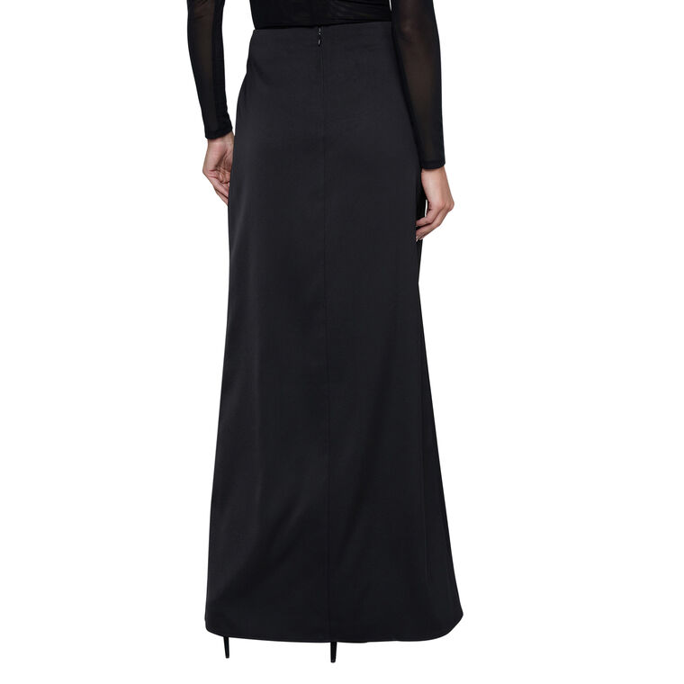 Emmarie Satin Buckle Wrap Maxi Skirt image number null