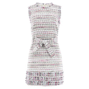 Sleeveless Ashton Belted Tweed Mini Dress