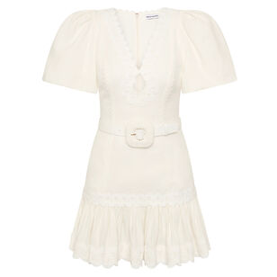 Kahlia Short Puff Sleeve Belted Mini Dress
