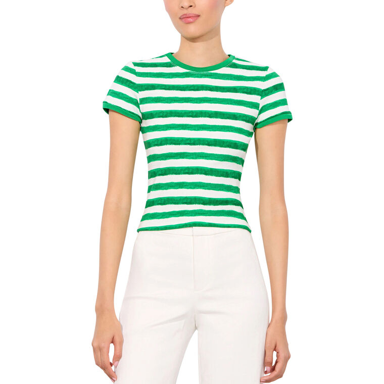 Tess Striped Crew Neck Tee image number null
