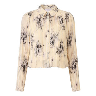 Long Sleeve Handsketched Floral Delaine Top