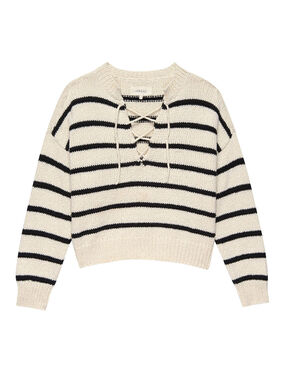 The Sea Stripe Lace Up Pullover