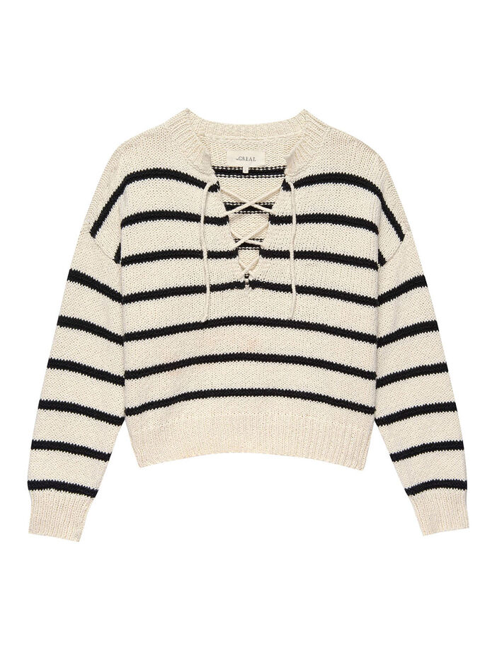 The Sea Stripe Lace Up Pullove image number null
